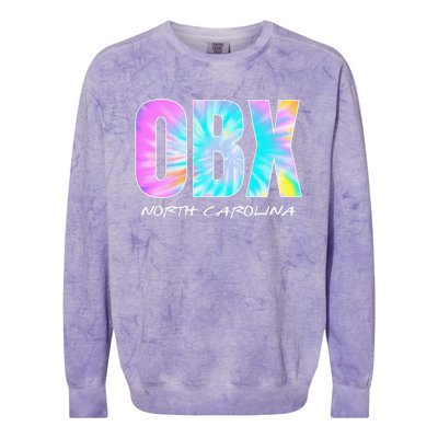 Tie Dye OBX North Carolina Outer Banks Colorblast Crewneck Sweatshirt