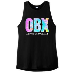 Tie Dye OBX North Carolina Outer Banks Ladies PosiCharge Tri-Blend Wicking Tank