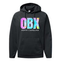 Tie Dye OBX North Carolina Outer Banks Performance Fleece Hoodie