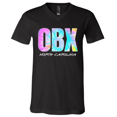 Tie Dye OBX North Carolina Outer Banks V-Neck T-Shirt