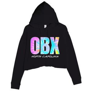 Tie Dye OBX North Carolina Outer Banks Crop Fleece Hoodie