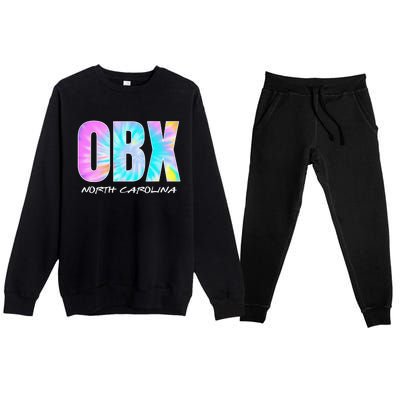 Tie Dye OBX North Carolina Outer Banks Premium Crewneck Sweatsuit Set