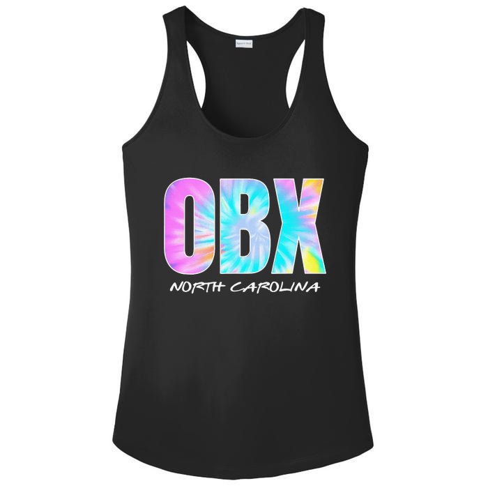 Tie Dye OBX North Carolina Outer Banks Ladies PosiCharge Competitor Racerback Tank