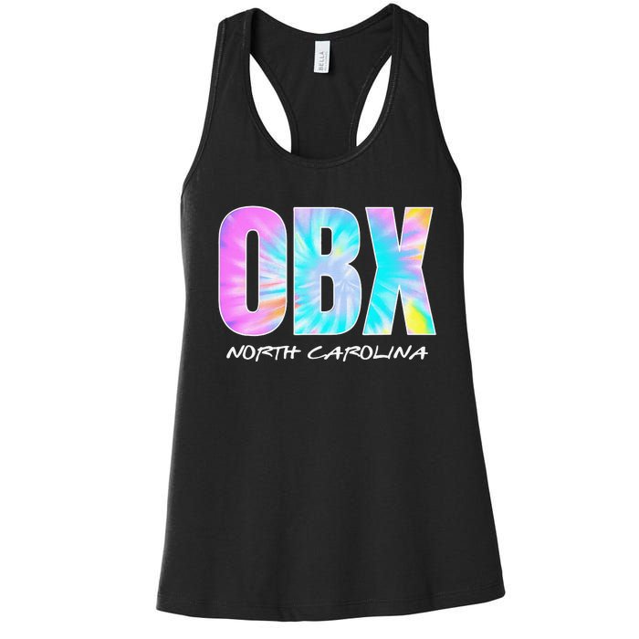 Tie Dye OBX North Carolina Outer Banks Women's Racerback Tank