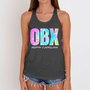 Tie Dye OBX North Carolina Outer Banks Women's Knotted Racerback Tank