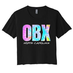 Tie Dye OBX North Carolina Outer Banks Women's Crop Top Tee