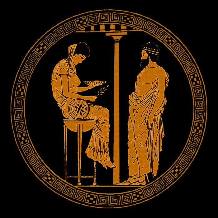 The Delphic Oracle King Aigeus In Front Of The Pythia Baby Bodysuit