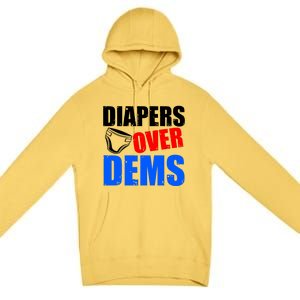 Trump Diapers Over Dems Premium Pullover Hoodie