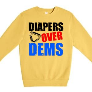 Trump Diapers Over Dems Premium Crewneck Sweatshirt