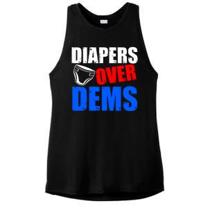 Trump Diapers Over Dems Ladies PosiCharge Tri-Blend Wicking Tank