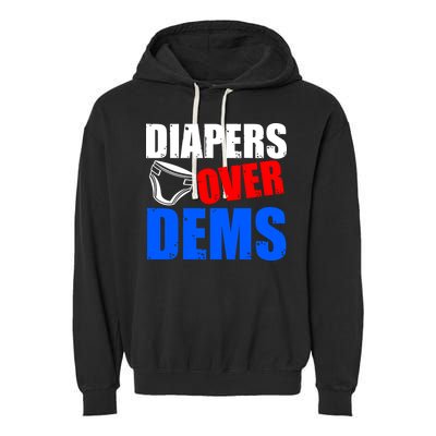 Trump Diapers Over Dems Garment-Dyed Fleece Hoodie
