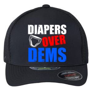 Trump Diapers Over Dems Flexfit Unipanel Trucker Cap