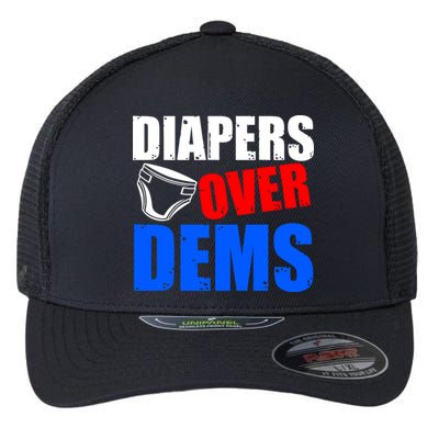 Trump Diapers Over Dems Flexfit Unipanel Trucker Cap