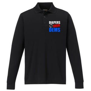 Trump Diapers Over Dems Performance Long Sleeve Polo