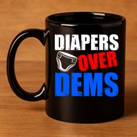 Trump Diapers Over Dems 11oz C Handle Ceramic Mug