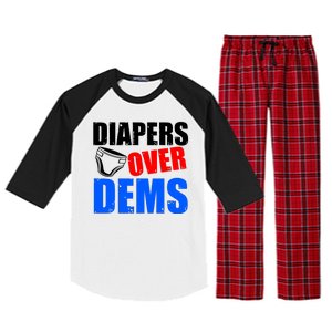 Trump Diapers Over Dems Raglan Sleeve Pajama Set