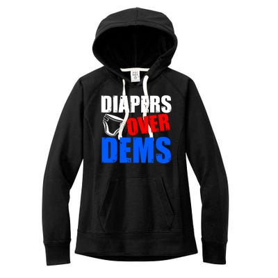 Trump Diapers Over Dems Women's Fleece Hoodie