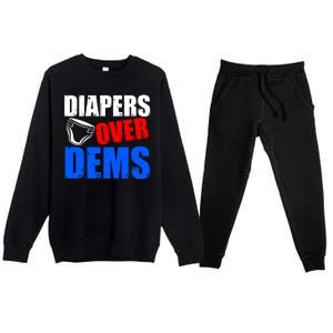 Trump Diapers Over Dems Premium Crewneck Sweatsuit Set