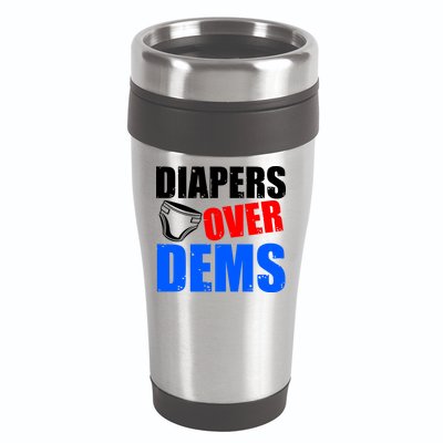 Trump Diapers Over Dems 16oz Travel Tumbler