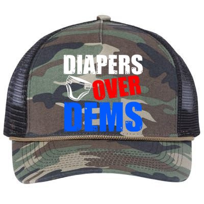 Trump Diapers Over Dems Retro Rope Trucker Hat Cap