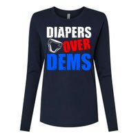 Trump Diapers Over Dems Womens Cotton Relaxed Long Sleeve T-Shirt