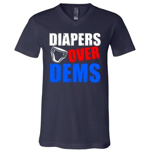 Trump Diapers Over Dems V-Neck T-Shirt