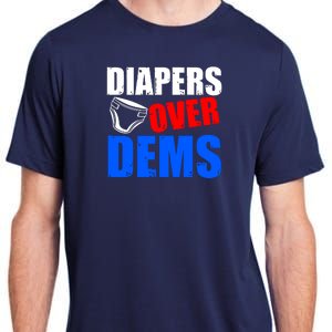 Trump Diapers Over Dems Adult ChromaSoft Performance T-Shirt