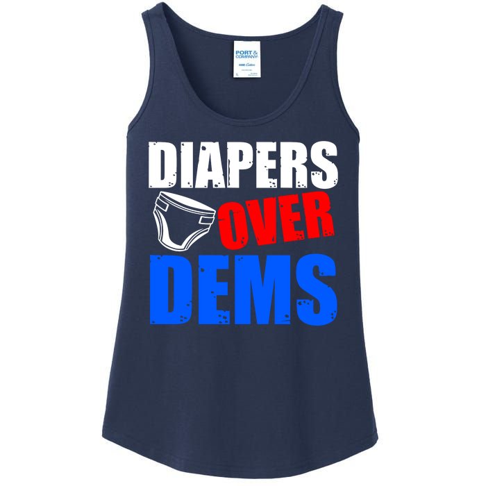 Trump Diapers Over Dems Ladies Essential Tank