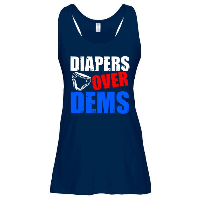 Trump Diapers Over Dems Ladies Essential Flowy Tank