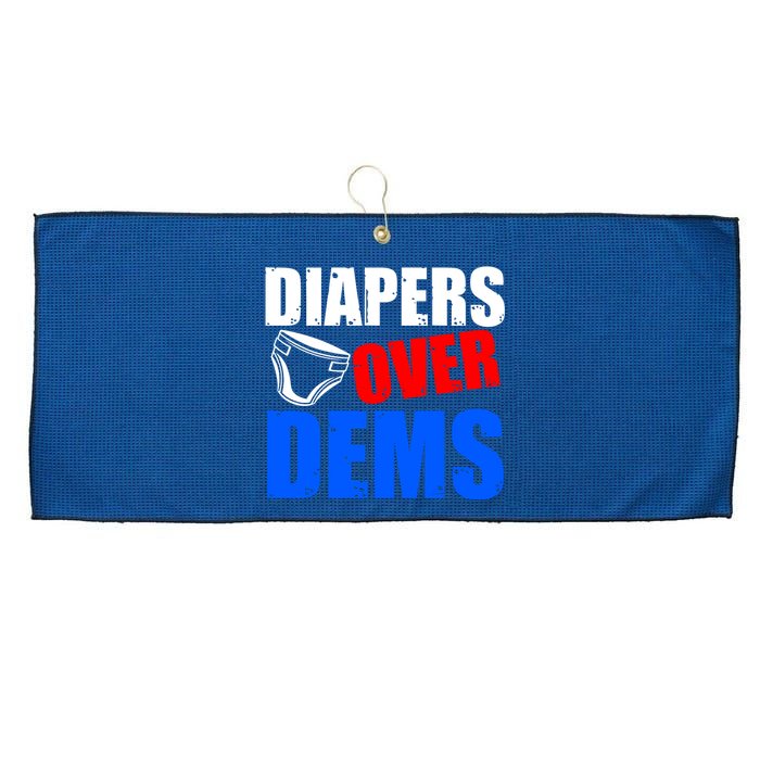 Trump Diapers Over Dems Large Microfiber Waffle Golf Towel