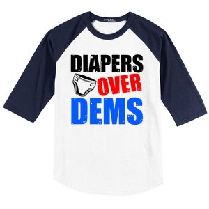 Trump Diapers Over Dems Baseball Sleeve Shirt