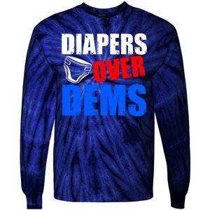 Trump Diapers Over Dems Tie-Dye Long Sleeve Shirt