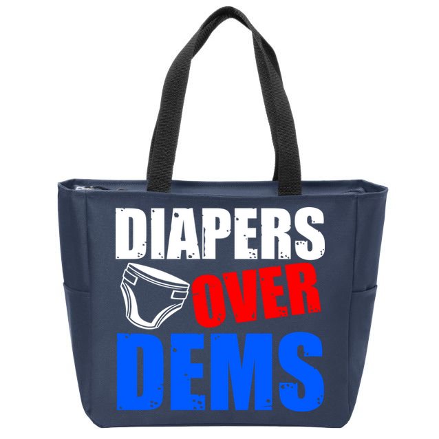 Trump Diapers Over Dems Zip Tote Bag