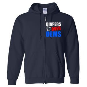 Trump Diapers Over Dems Full Zip Hoodie