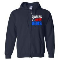 Trump Diapers Over Dems Full Zip Hoodie