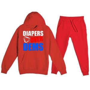 Trump Diapers Over Dems Premium Hooded Sweatsuit Set