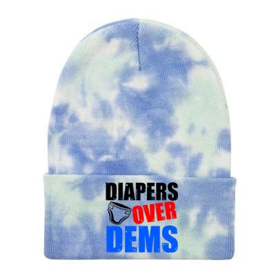 Trump Diapers Over Dems Tie Dye 12in Knit Beanie