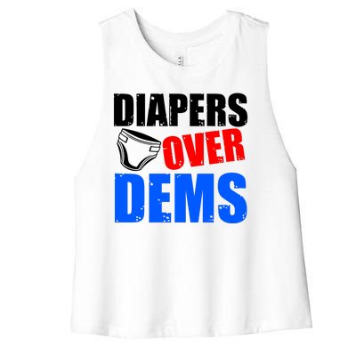 Trump Diapers Over Dems Women's Racerback Cropped Tank