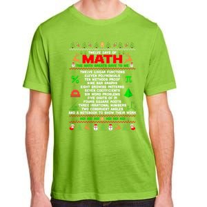 Twelve Days Of Math Teacher Students Ugly Christmas Funny Gift Adult ChromaSoft Performance T-Shirt