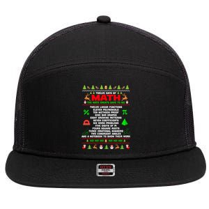 Twelve Days Of Math Teacher Students Ugly Christmas Funny Gift 7 Panel Mesh Trucker Snapback Hat