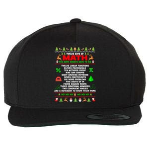 Twelve Days Of Math Teacher Students Ugly Christmas Funny Gift Wool Snapback Cap