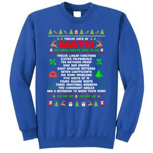 Twelve Days Of Math Teacher Students Ugly Christmas Funny Gift Sweatshirt