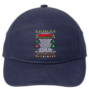 Twelve Days Of Math Teacher Students Ugly Christmas Funny Gift 7-Panel Snapback Hat