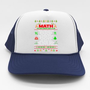 Twelve Days Of Math Teacher Students Ugly Christmas Funny Gift Trucker Hat