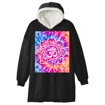 Tie Die Ohm Yoga Hindu Buddhism Yoga Eastern Namaste Gift Hooded Wearable Blanket
