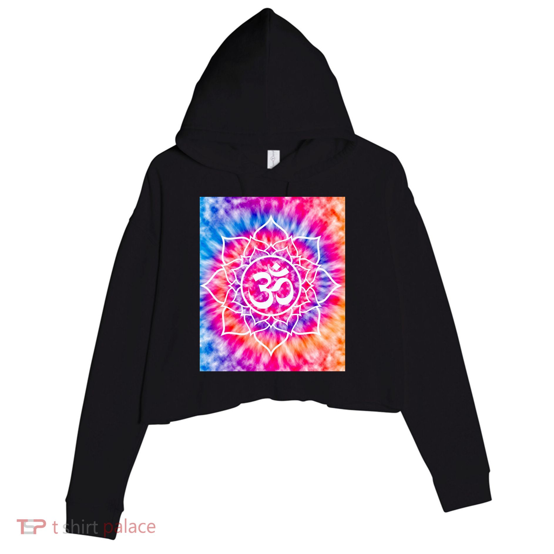 Tie Die Ohm Yoga Hindu Buddhism Yoga Eastern Namaste Gift Crop Fleece Hoodie