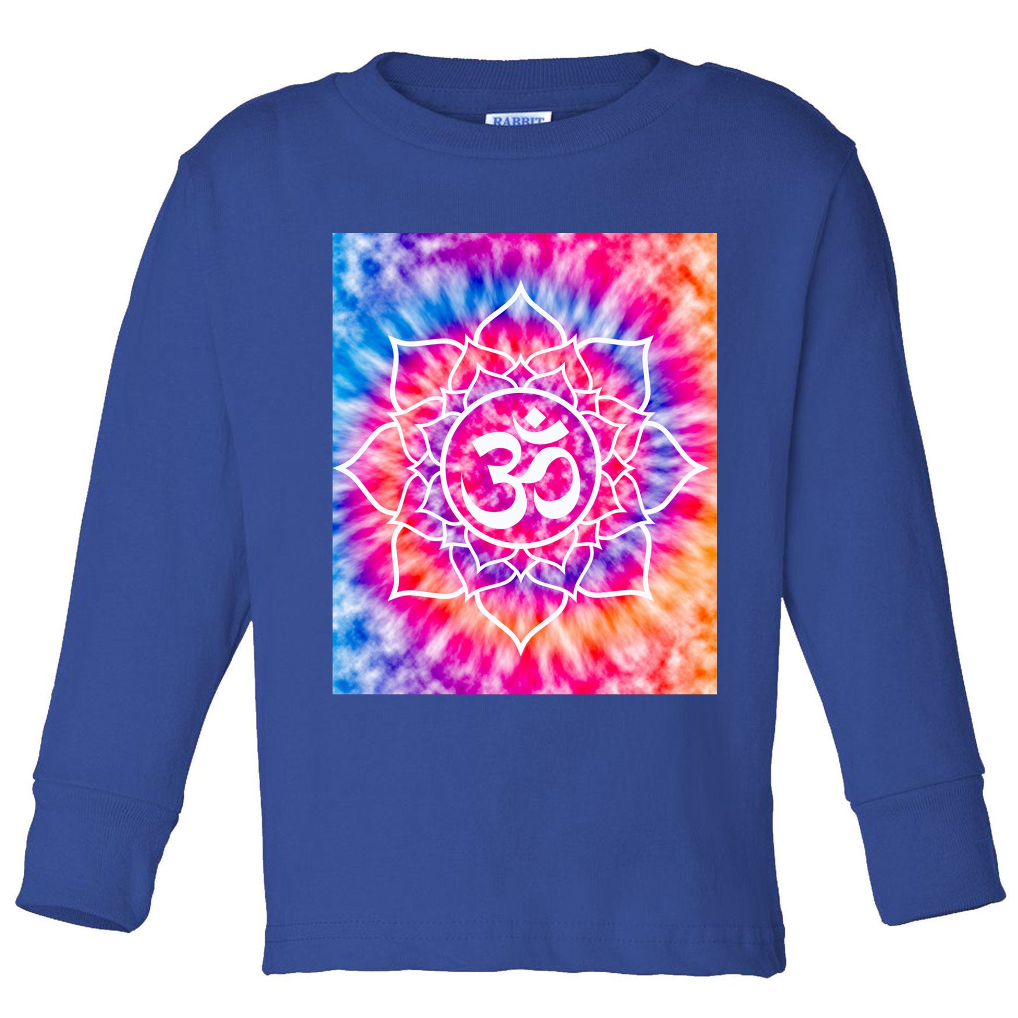 Tie Die Ohm Yoga Hindu Buddhism Yoga Eastern Namaste Gift Toddler Long Sleeve Shirt