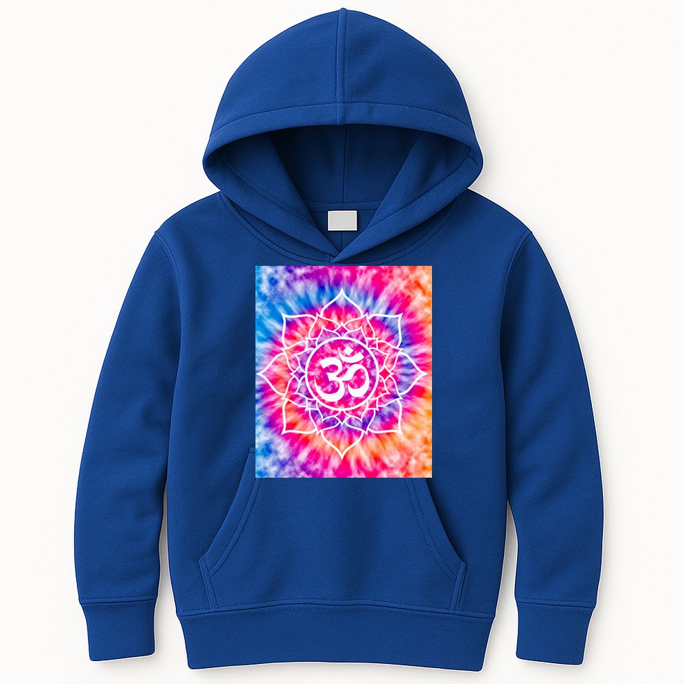 Tie Die Ohm Yoga Hindu Buddhism Yoga Eastern Namaste Gift Kids Hoodie