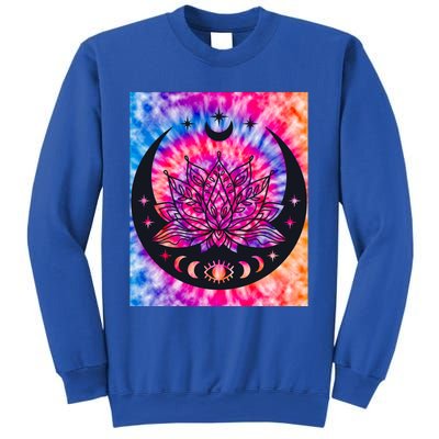 Tie Die Ohm Yoga Lotus Moon Yoga Eastern Namaste Gift Sweatshirt