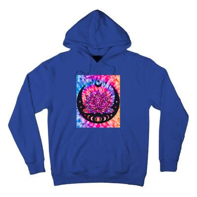 Tie Die Ohm Yoga Lotus Moon Yoga Eastern Namaste Gift Tall Hoodie